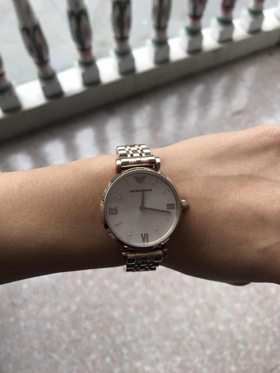 阿玛尼ar11059手表表友晒单作业跑的数很准