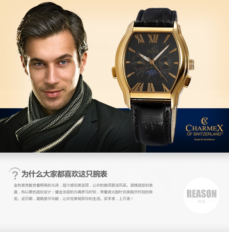 瑞士查梅斯charmex-LUCERNE系列 2007 男士石英表