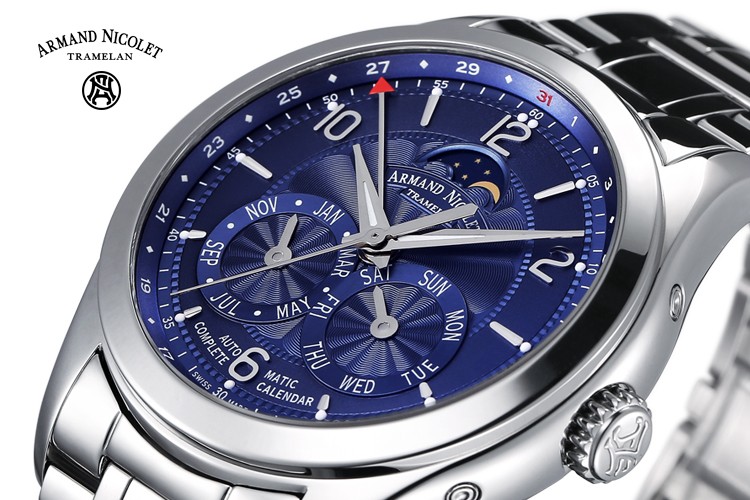 艾美达（Armand Nicolet）-当代经典系列 M02 9742B-BU-M9740 机械男表