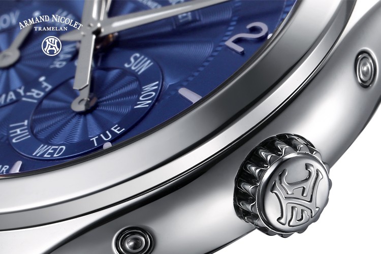 艾美达（Armand Nicolet）-当代经典系列 M02 9742B-BU-M9740 机械男表