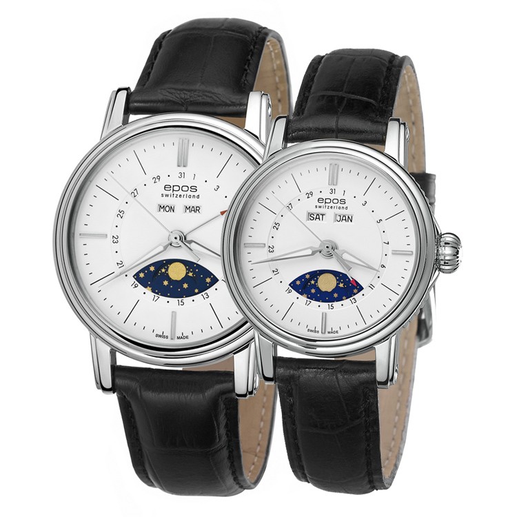 瑞士艺术制表大师爱宝时（EPOS）-Emotion情感系列 3391.832.20.50.25、4391.832.20.50.15 情侣机械表