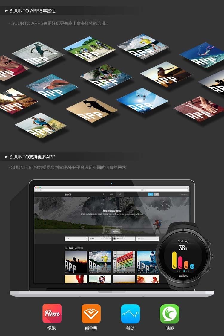 颂拓Suunto- Spartan系列 SS022951000 高端户外智能腕表