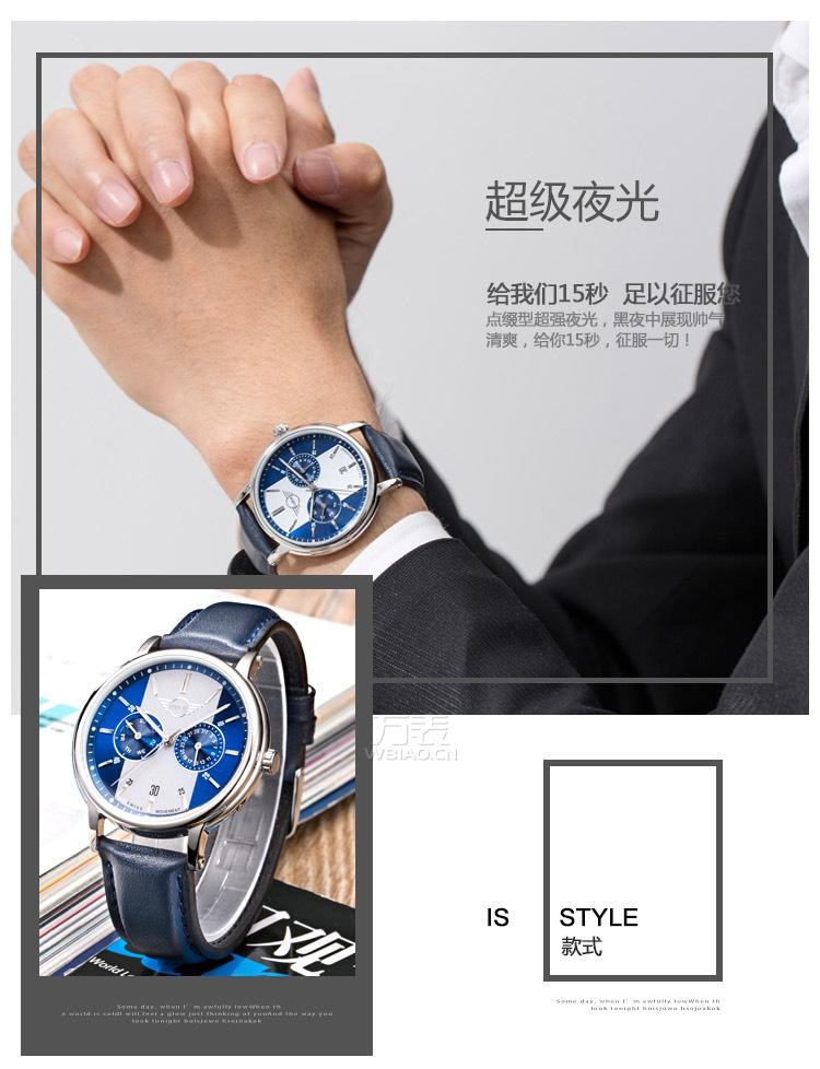 MINI Watch-蓝白 MINI-160638 时尚石英中性表