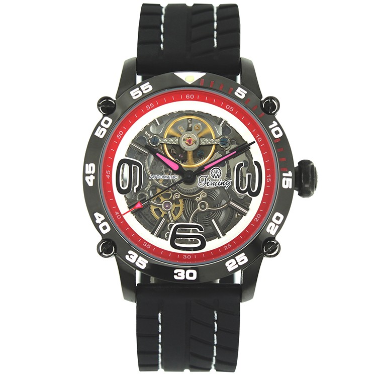 意大利品牌：天铭（Timing）-极限系列 8144SX-A（黑色壳红色内映面 ）机械男表