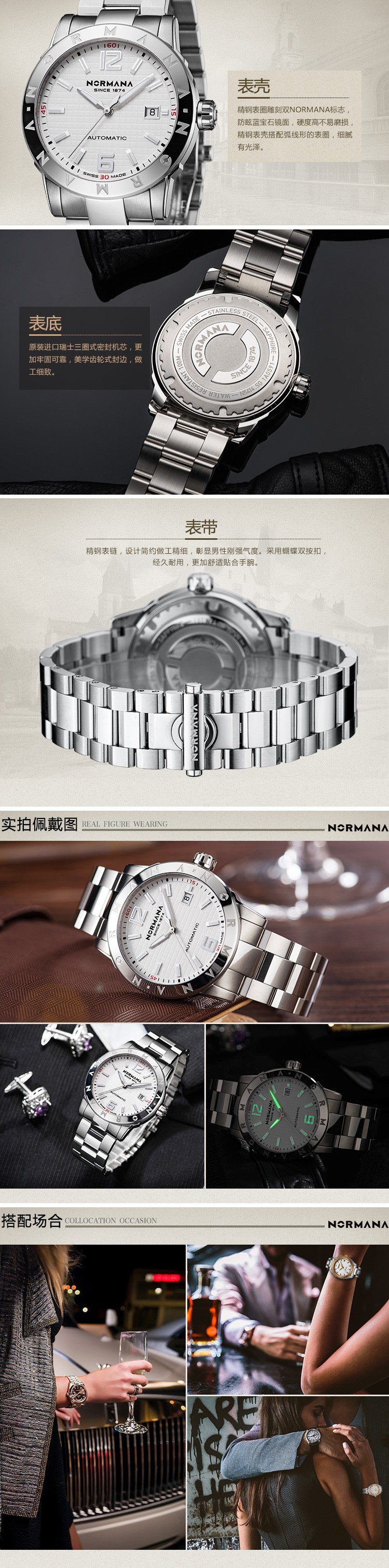 【已直降500元！】诺美纳NORMANA-阿尔卑斯系列 81002 机械男表