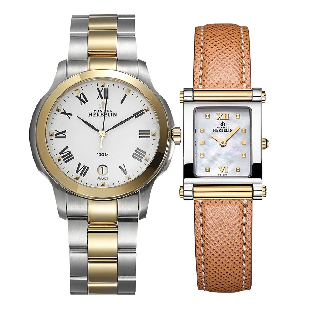 法国赫柏林Michel Herbelin 金色情人 12239/BT01、17049/T19MA 石英表