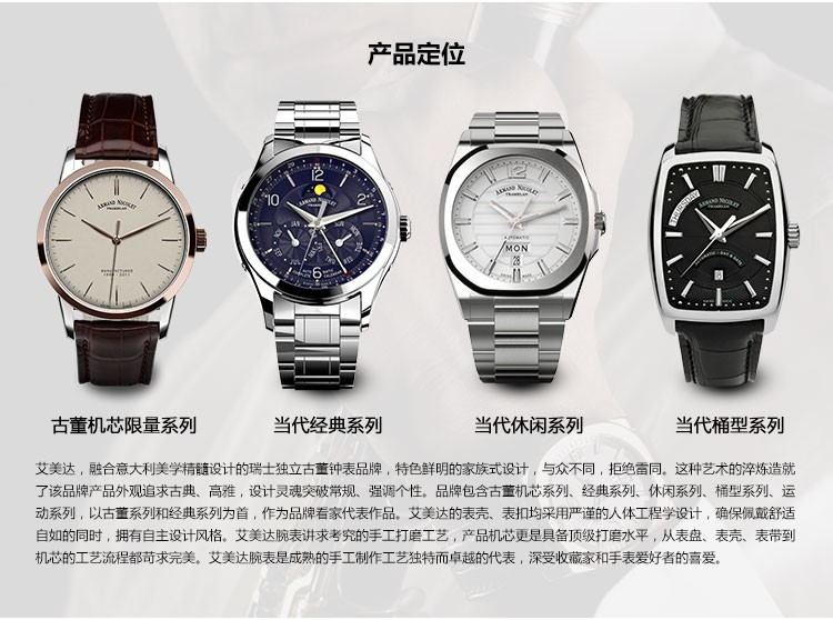 艾美达（Armand Nicolet）- 当代经典系列 M02 7148A-AG-P914MR2 机械男表（已绝版）