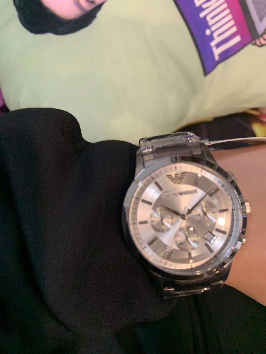 阿玛尼ar2458手表表友晒单作业戴上时尚帅