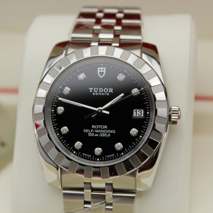 帝舵21010-62580黑色10钻价格及图片,tudor经典男表手表怎么样「万表