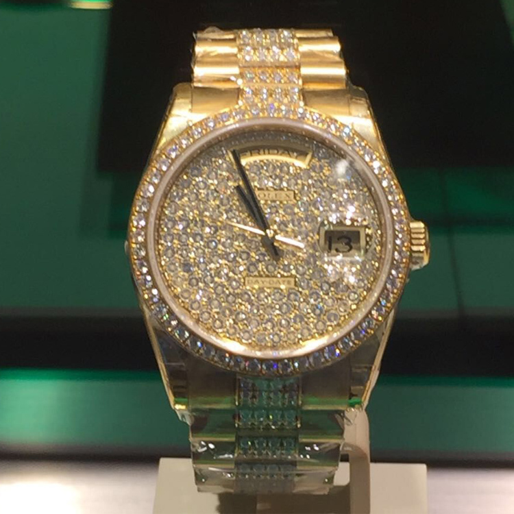 劳力士rolex-星期日历型系列 118348-84208br 密镶钻石 机械男表