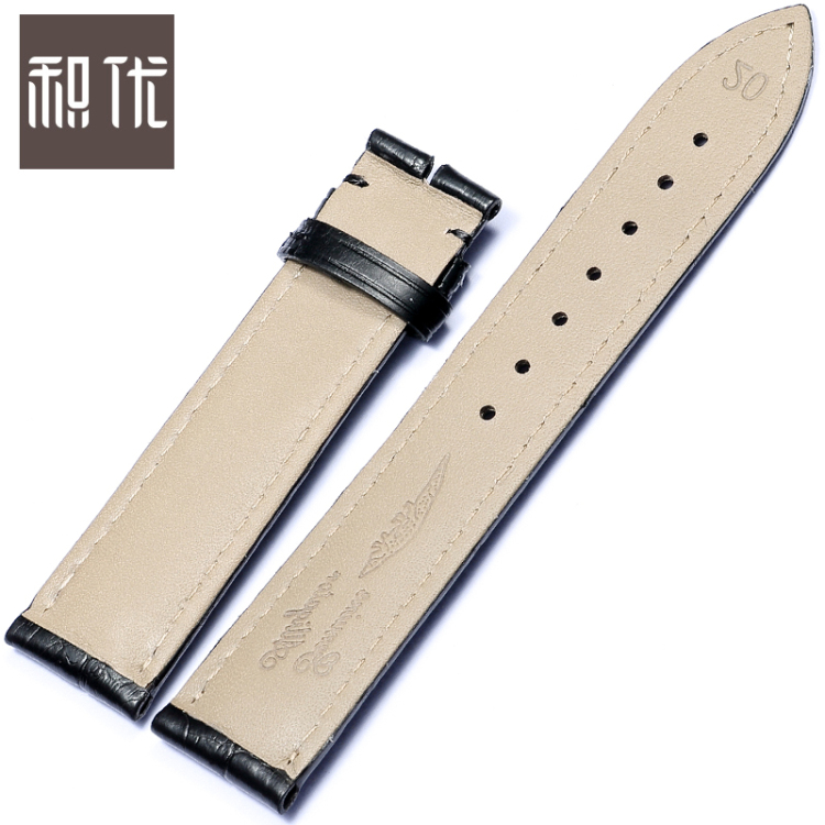 【惊爆促销价】积优jeayou-柔软鳄鱼皮--大竹节纹系列表带 20*18ez